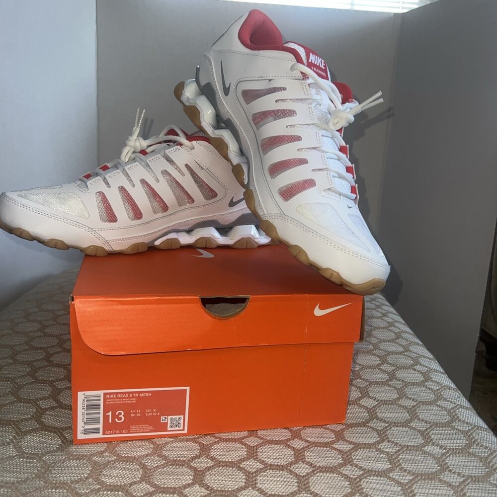 Size 13 - Nike Reax 8 TR White Chile Red